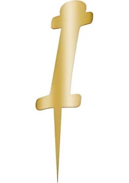 I Harfi Altın Pleksi Pasta Süsü 7 cm