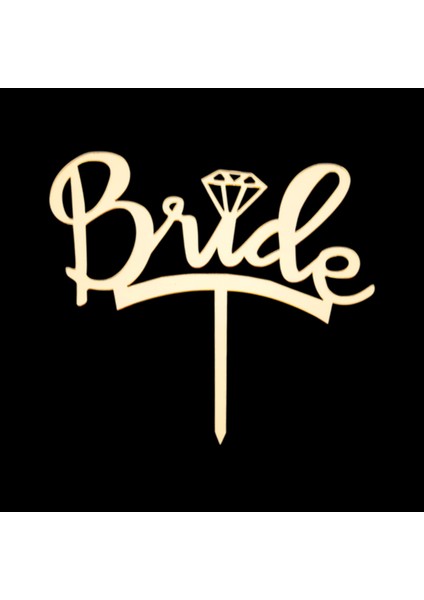 Bride Altın Pleksi Pasta Süsü