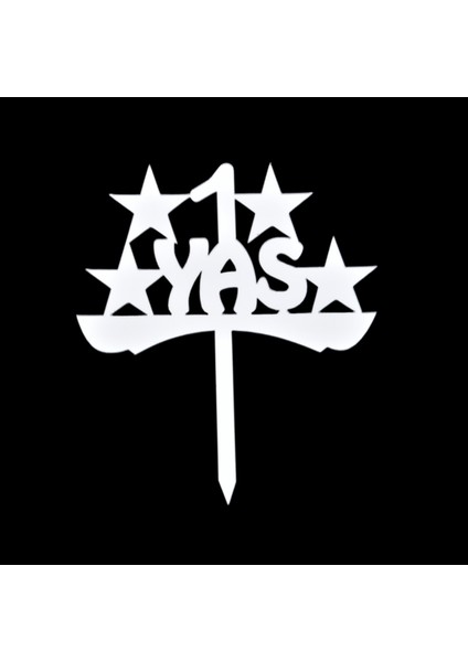 1 Yaş Gümüş Pleksi Pasta Süsü