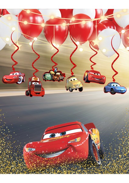 Cars Temalı 3D Tavan Sarkıt 6 Lı