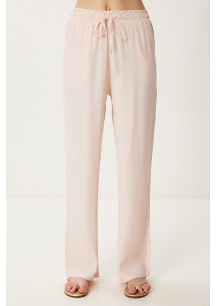 Desenli Yazlık Viskon Pantolon LWF0044 Pudra fırsatları