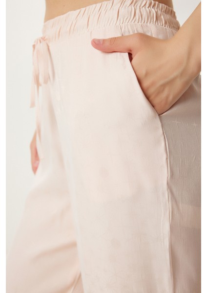 Desenli Yazlık Viskon Pantolon LWF0044 Pudra indirimleri