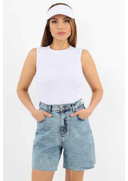 Kadın Kapalı Yaka 5’li Pamuk Siyah, Beyaz, Sarı, Pembe, Antrasit Düz Kol Fitilli Atlet