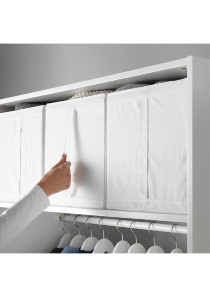 Skubb Kutu Seti 31 x 55 x 33 cm Beyaz Kumaş Fermuarlı Gardırop ve Raf Düzenleyici modelleri