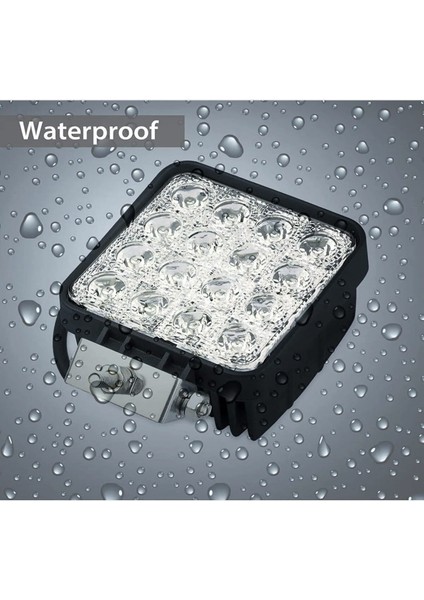 4 Adet 16 LED Off Road Iş Makinesi Kamyon Traktör Projektör Çalışma ve Sis Lambası 48 Watt 12V indirimleri