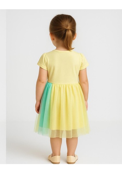 Kız Çocuk Unicorn Baskılı Tüllü Etekli Doğum Günü ve Özel Gün Elbisesi fiyatları