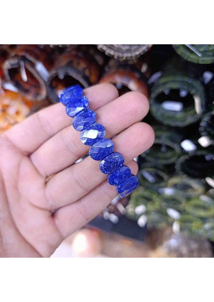 Lapis Lazulli Doğal Taş Bileklik Elmas Kesimi Özel Doğal Taş Bileklik Erkek Bileklik Kadın Bileklik fırsatları