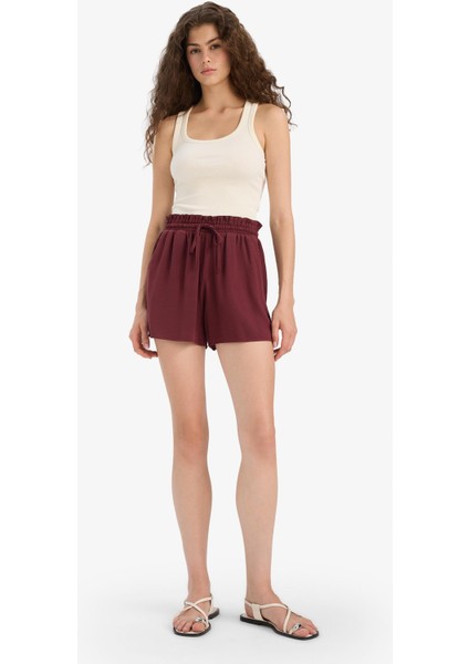 Normal Bel Kısa Paça Krinkıl Viskon Şort F3101AX25HS