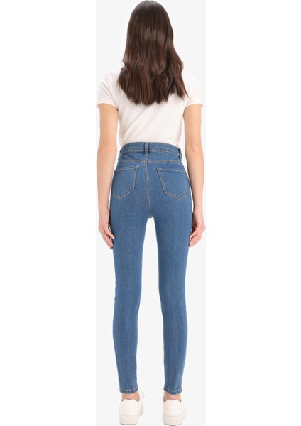 Jegging Yüksek Bel Bilek Boy Dar Paça Basic Düz Jean Pantolon B7498AX25SP
