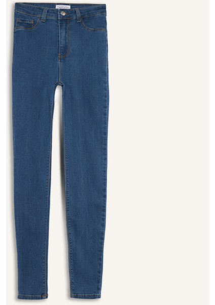 Jegging Yüksek Bel Bilek Boy Dar Paça Basic Düz Jean Pantolon B7498AX25SP