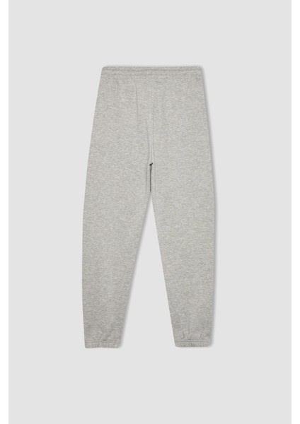 Standart Fit Kalın Jogger Eşofman Altı Bel Paça Lastikli Basic Düz Uzun Boy S7370AZ24SP