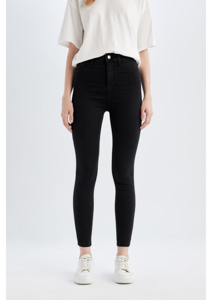 Jegging Yüksek Bel Bilek Boy Dar Paça Basic Düz Jean Pantolon B7498AX24SP fırsatları