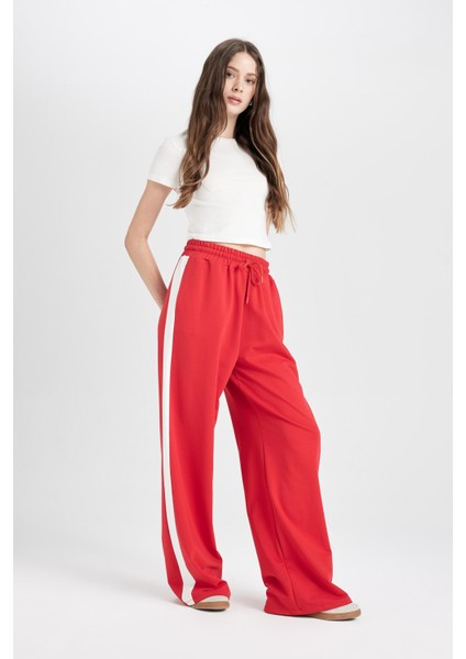 Coool Wide Leg Geniş Bol Paça Eşofman Altı Geniş Paça Beli Lastikli Bağcıklı Şeritli D4764AX24AU fırsatları