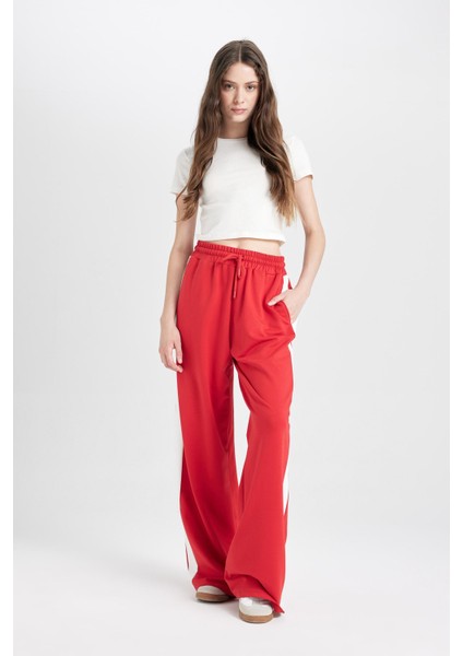 Coool Wide Leg Geniş Bol Paça Eşofman Altı Geniş Paça Beli Lastikli Bağcıklı Şeritli D4764AX24AU indirimleri
