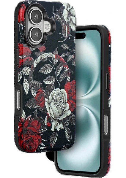 Onegif iPhone 16 Flower Series Magsafe Kapak - Siyah fırsatları