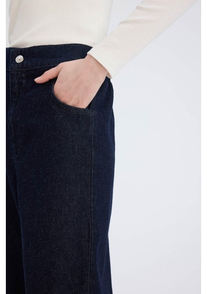 Barrel Fit Beli Lastikli Bilek Boy Cepli Yumuşak Jean Pantolon E3873AX25SP indirimleri