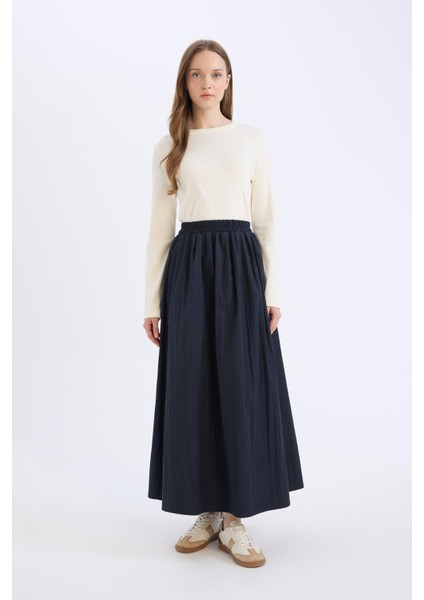 A Kesim Esnek Belli Paraşüt Kumaş Maxi Tesettür Etek indirimleri