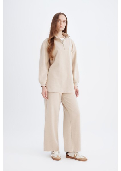 Relax Fit Beli Lastikli Selanik Kumaş Basic Düz Triko Pantolon B4311AX24WN fiyatları