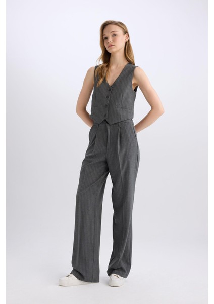 Wide Leg Kumaş Palazzo Pantolon Çift Cepli Normal Bel Standart Boy Geniş Bol Paça D5066AX24AU fiyatları