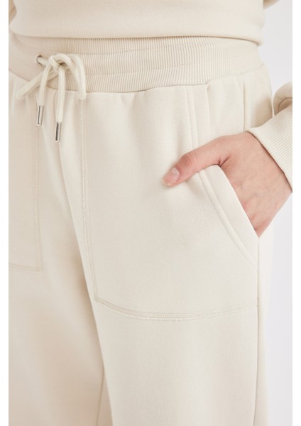 Regular Fit Jogger Eşofman Altı Basic Düz Beli Lastikli Bağcıklı Cepli V2699AZ24WN