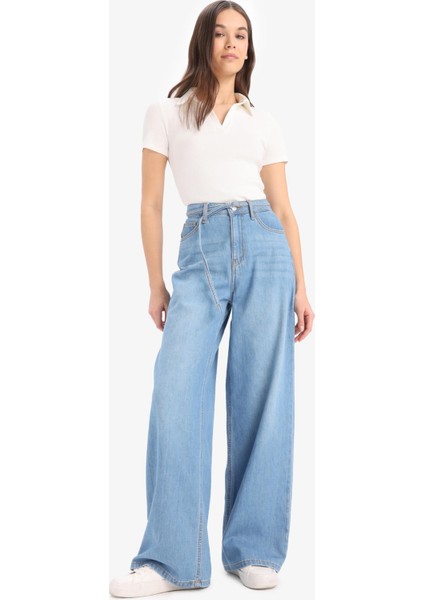 Wide Leg Yüksek Bel Geniş Paça Uzun Yumuşak Jean Pantolon E1679AX25SM modelleri