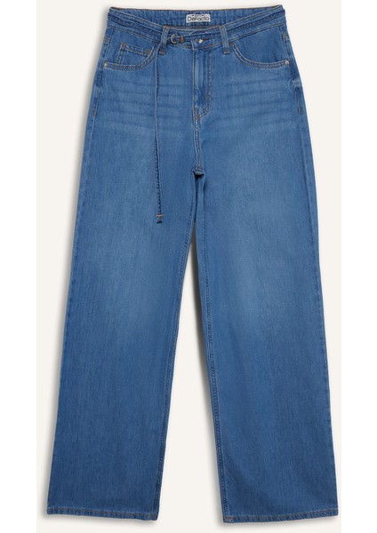Wide Leg Yüksek Bel Geniş Paça Uzun Yumuşak Jean Pantolon E1679AX25SM
