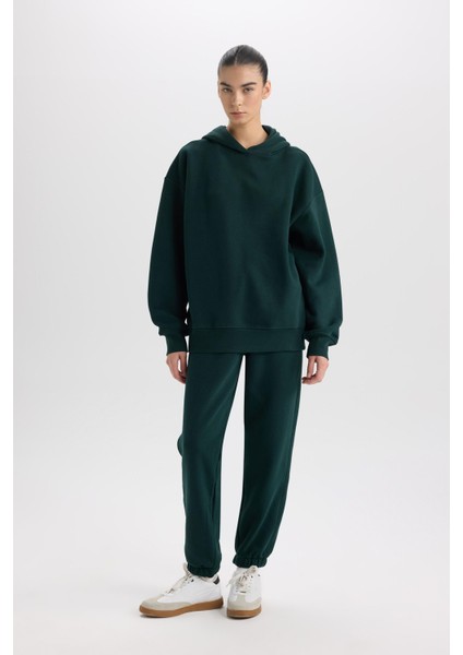 Standart Boy Jogger Kalın Eşofman Altı Basic Düz Beli Paçası Lastikli Cepli D9934AX24WN