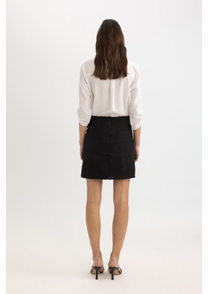 Normal Bel Astarlı Brode Mini Etek B9946AX24SM