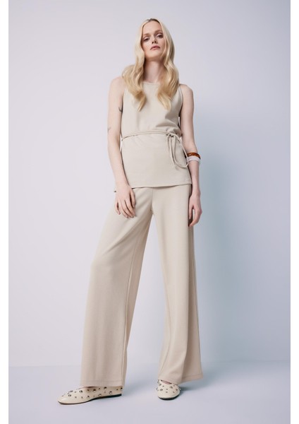 Wide Leg Geniş Paça Basic Düz Pike Pantolon E5784AX25SP fiyatları