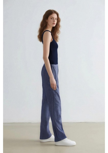 Coool Wide Leg Kareli Normal Bel Geniş Paça Pantolon E6121AX25SP indirimleri