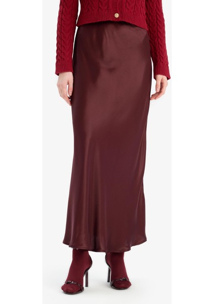A Kesim Normal Bel Saten Midi Etek B1867AX25SP fırsatları