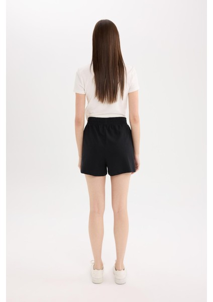 Beli Lastikli Cepli Düz Paça Şort U3357AZ25SM