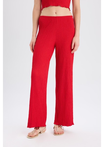 Regular Fit Beli Lastikli Basic Düz Bürümcük Pantolon D4415AX25SP fırsatları