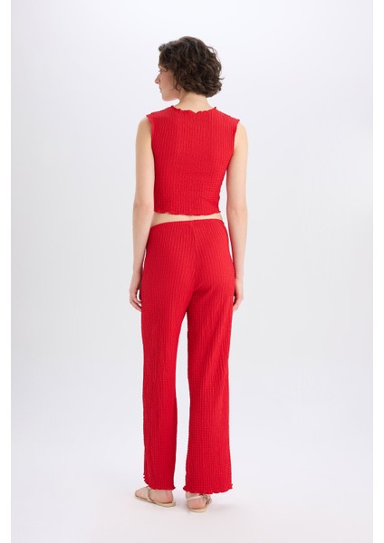 Regular Fit Beli Lastikli Basic Düz Bürümcük Pantolon D4415AX25SP