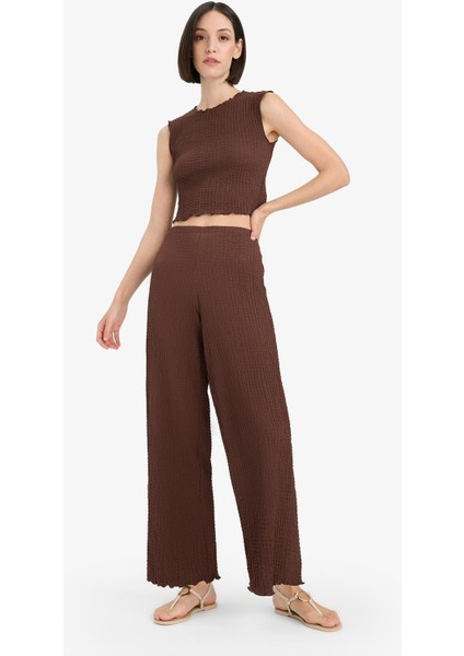 Regular Fit Beli Lastikli Basic Düz Bürümcük Pantolon D4415AX25SP fiyatları