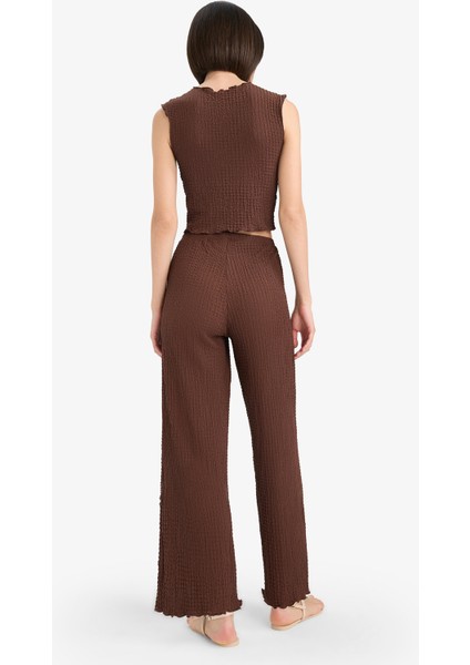 Regular Fit Beli Lastikli Basic Düz Bürümcük Pantolon D4415AX25SP