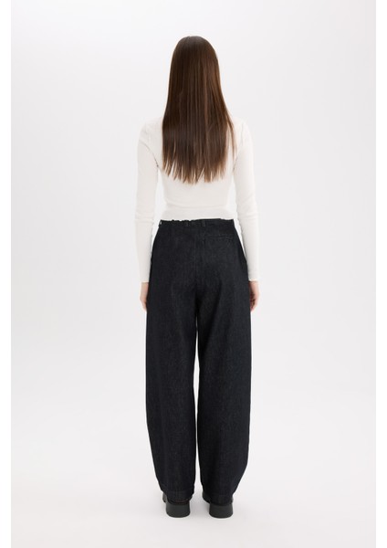 Baggy Fit Yüksek Bel Uzun Jean Pantolon E2966AX25SP