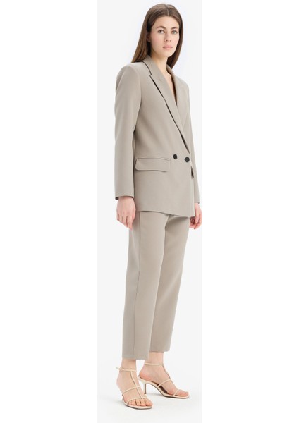 Carrot Fit Crop Kumaş Pantolon Fermuarlı Yüksek Bel Dar Paça C2466AX25SP modelleri