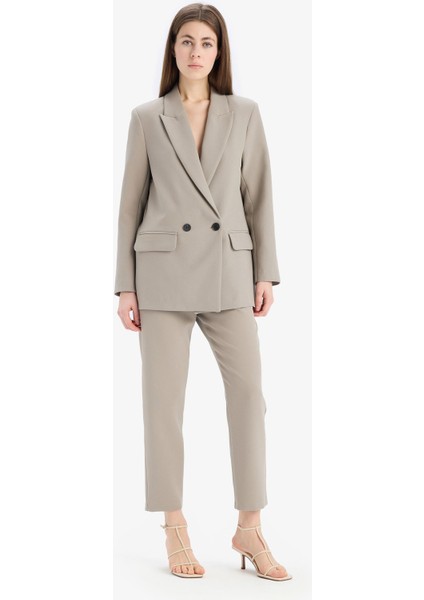 Carrot Fit Crop Kumaş Pantolon Fermuarlı Yüksek Bel Dar Paça C2466AX25SP fırsatları