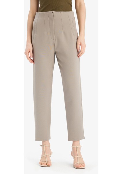 Carrot Fit Crop Kumaş Pantolon Fermuarlı Yüksek Bel Dar Paça C2466AX25SP indirimleri