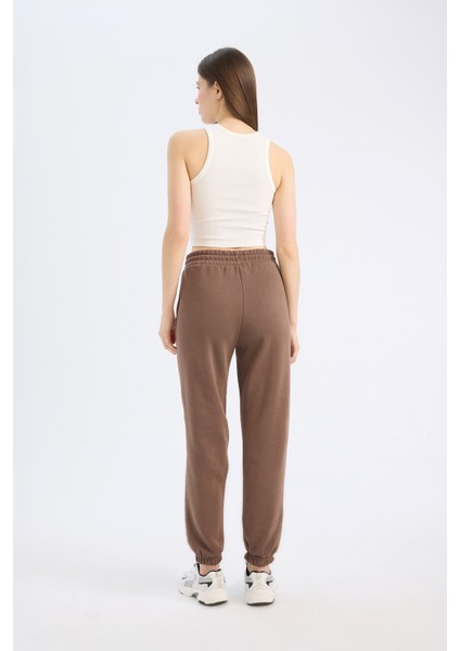 Standart Fit Kalın Jogger Eşofman Altı Bel Paça Lastikli Basic Düz Uzun Boy S7370AZ25SP