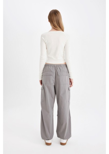Coool Paraşüt Poplin Pantolon Basic Düz Cepli Beli Lastikli A6266AX24AU