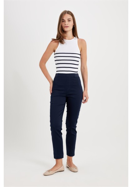 Sigaret Saten Kumaş Pantolon Lacivert Normal Bel Basic Düz Beli Lastikli Düz Paça J8743AZ24WN fiyatları