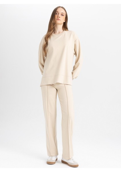 Wide Leg Geniş Bol Paça Eşofman Altı Beli Lastikli Basic Düz D4805AX24AU modelleri