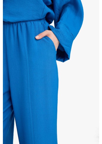 Harem Keten Karışımlı Geniş Paça Pantolon D9732AX25SM indirimleri