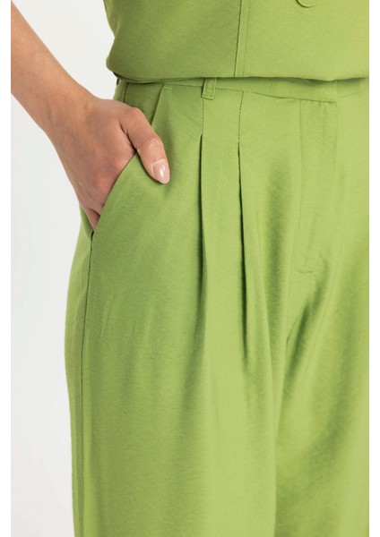 Wide Leg Geniş Bol Paça Pensli Basic Düz Klasik Palazzo Pantolon C5931AX24SM indirimleri