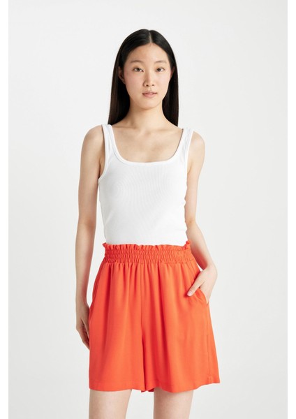 Paperbag Yüksek Bel Geniş Paça Belmando Şort T0883AZ24HS modelleri