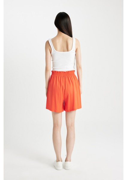 Paperbag Yüksek Bel Geniş Paça Belmando Şort T0883AZ24HS