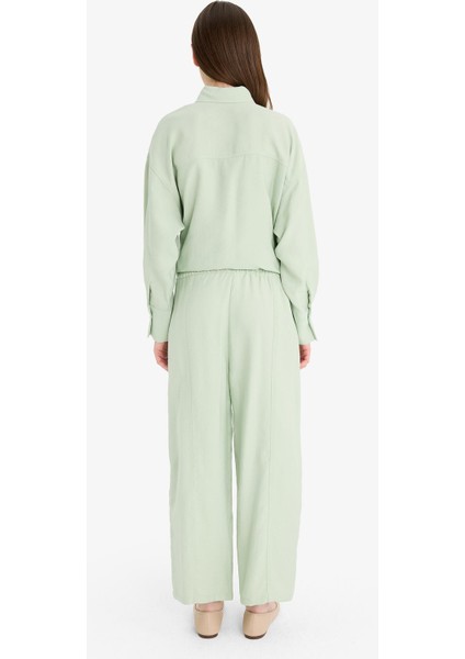 Beli Lastikli Basic Düz Modal Harem Pantolon F1370AX25SM
