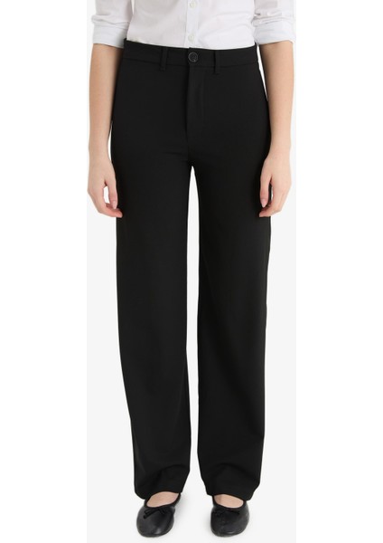 Wide Leg Normal Bel Basic Düz Standart Boy Pantolon F2656AX25SM fırsatları